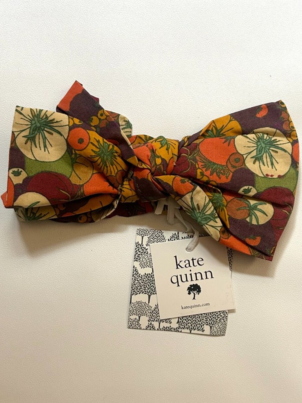 NWT Kate Quinn Heirloom Tomatoes Bow Headband 6-12M  12-24M Cotton Gauze